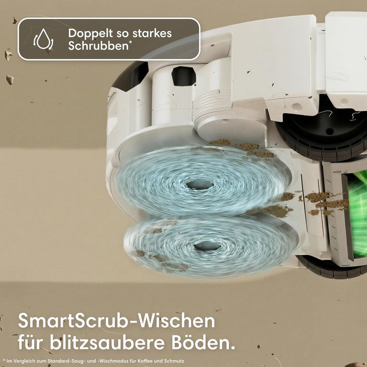 iRobot Roomba® Plus 515 Combo Roboter + AutoWash™ Dock, 22Kpa, Multifunktions‑Dock, Wäscht und trock