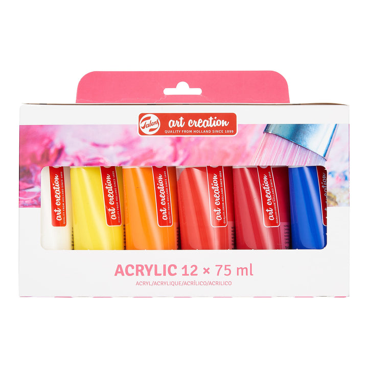 Talens Art Creation Set Acrylmalerei, 12 Farben (75-ml-Tuben) | Malen für Erwachsene 12x75 ml Set 12