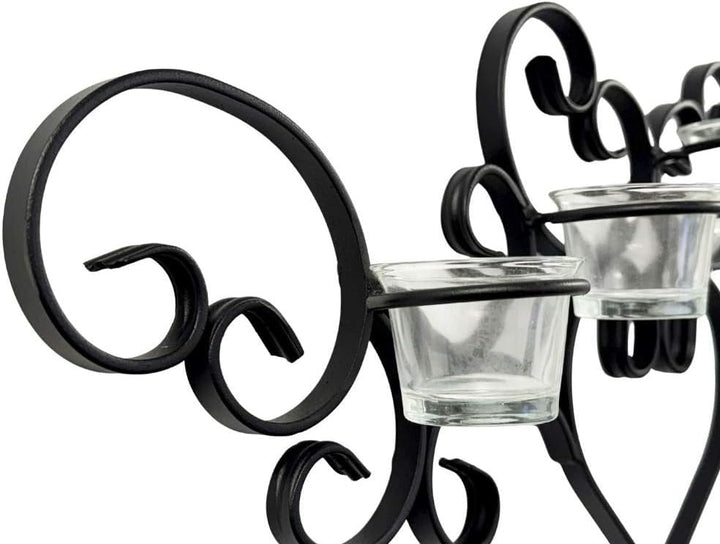 DanDiBo Wandteelichthalter Metall Schwarz Teelichthalter Wand Wandkerzenhalter 63 cm Palace Kerzenha