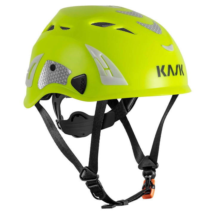 KASK Schutzhelm Superplasma AQ HI VIZ - Arbeitsschutzhelm, Drehrad, Reflexstreifen, EN 397 Gelb, Gel