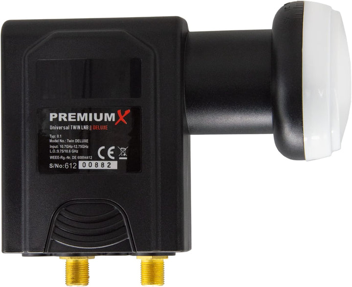 Premium X Deluxe Twin LNB - Signalumsetzer für 2 Teilnehmer mit digitalem SAT-Empfang in HD, UHD &amp; 4