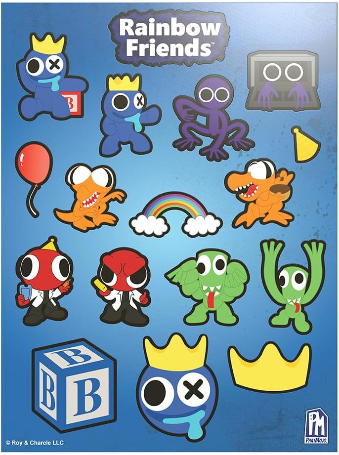 Rainbow Friends - Blue Ultimate Head Bundle mit 8 Artikeln, Serie 1