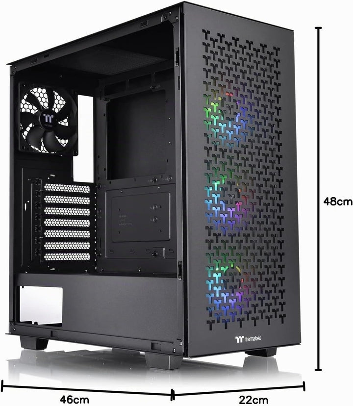 Thermaltake V350 TG ARGB Air Black | PC-Chassis | Mid-Tower-ATX-Gehäuse | 4mm gehärtetes Glas | 4X L