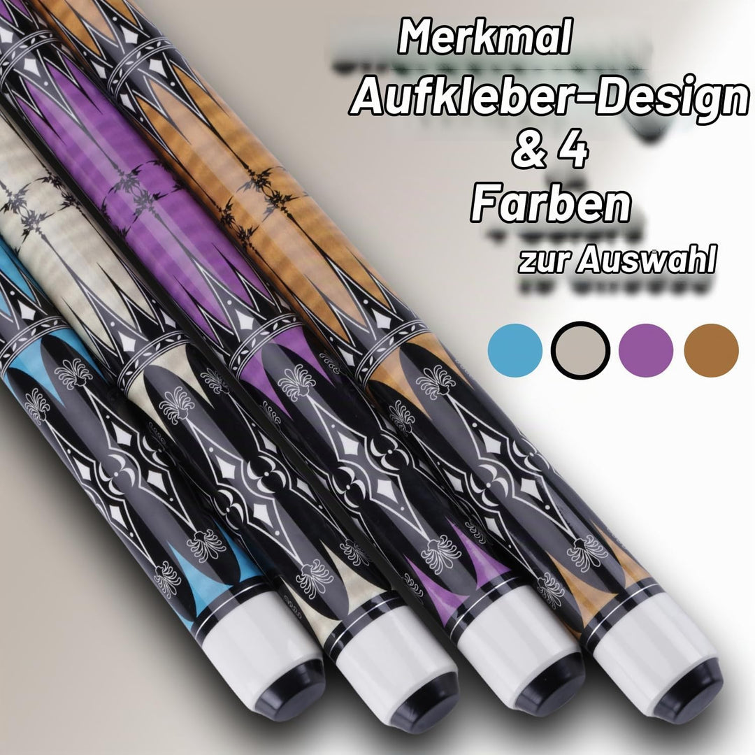 58" Pool Billard Queue with 13mm Tip,19 20 oz Billiard Cue,Schwarz oder Weiss，1/2 Maple Queue Sticks