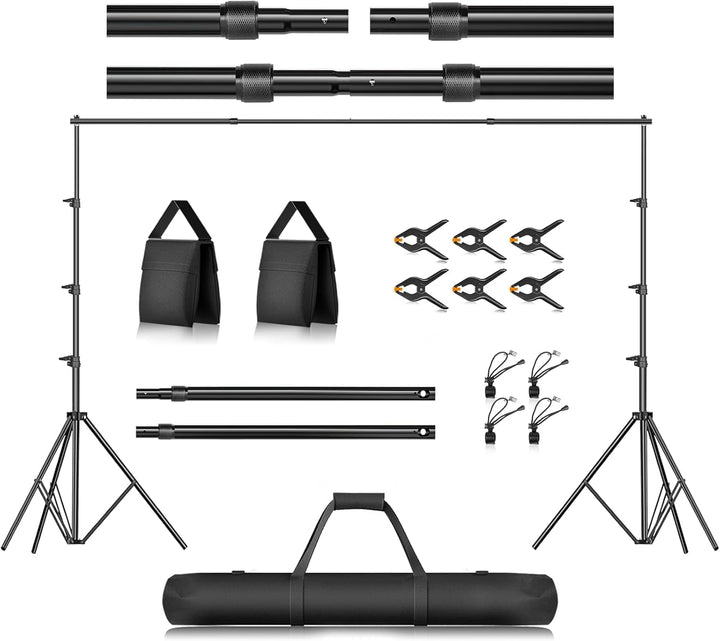 EMART Foto Hintergrund Ständer 2,6 x 3 m, Verstellbarer Hintergrundständer, Studio Hintergrundsystem