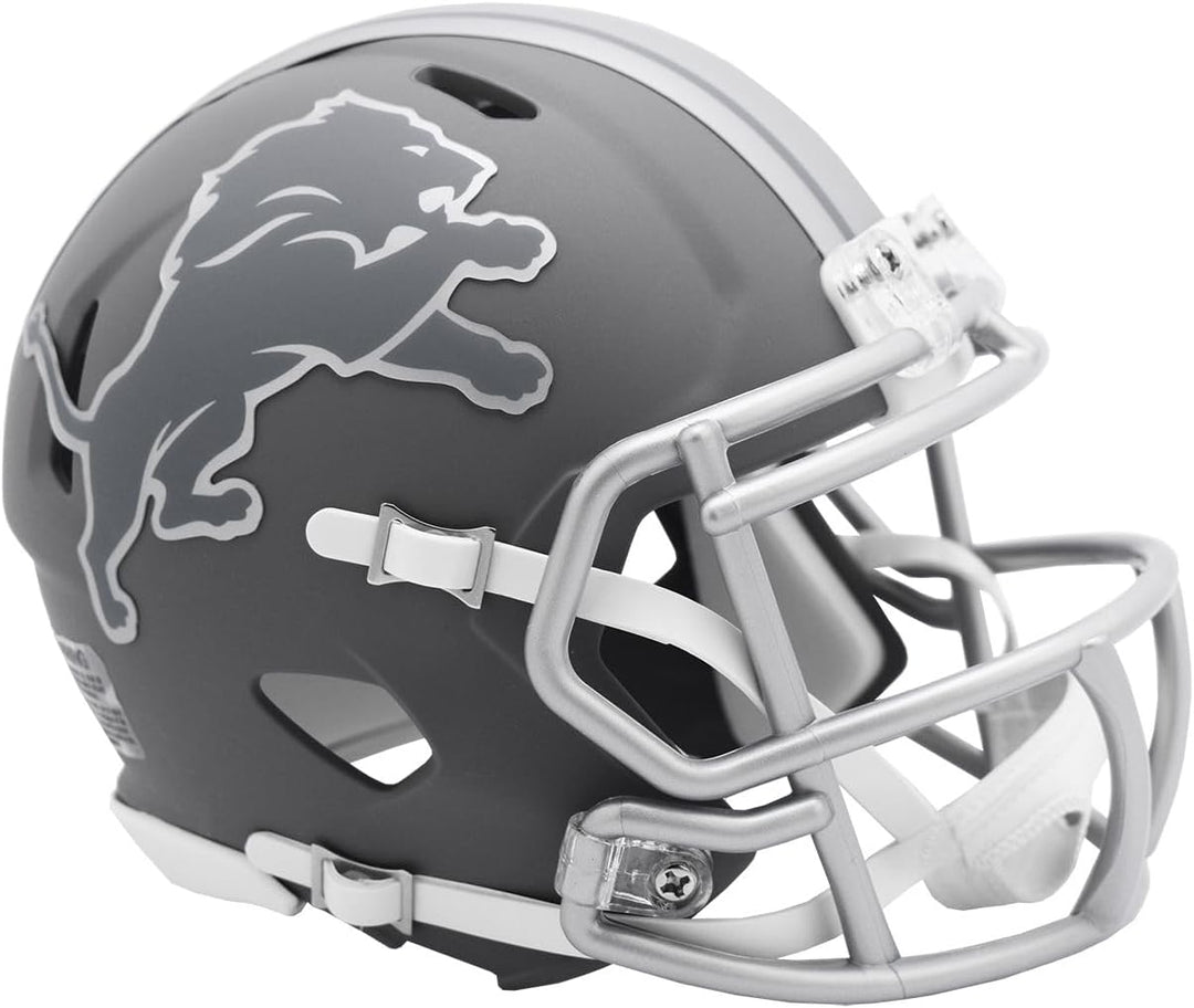 Riddell NFL Mini Speed Helm Detroit Lions Slate Collection Edition Footballhelm