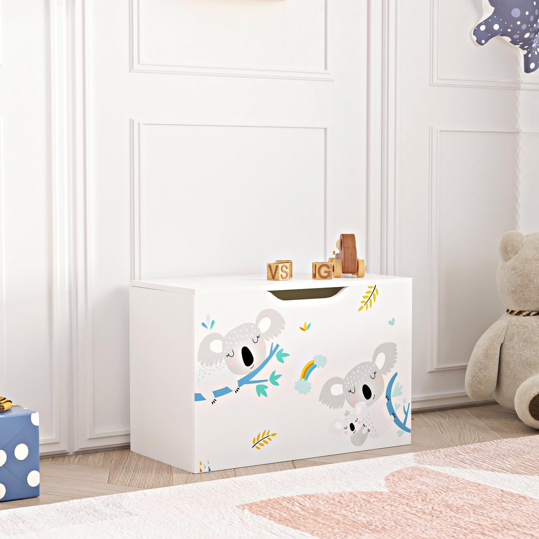 [en.casa] Spielzeugkiste Oleiros mit aufklappbarem Deckel Aufbewahrungsbox für Kinderzimmer Bücher S