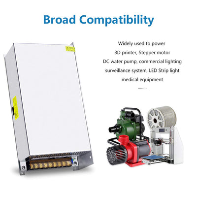 SHNITPWR 24V Power Supply DC 24volt 25A 600W Switch Power Supply Transformer AC 110V 220V to DC 24 V