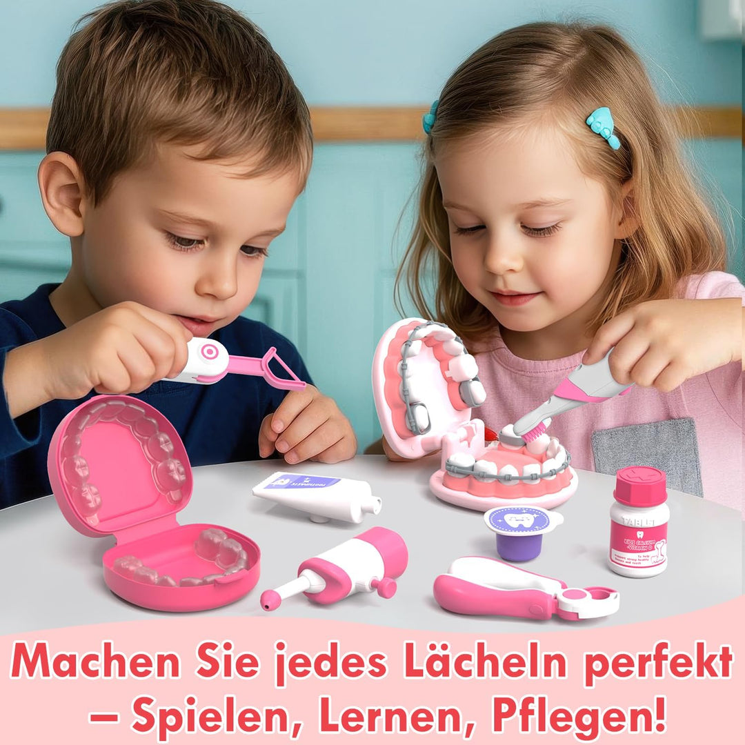 Lehoo Castle Arztkoffer Kinder ab 3 Jahre, Zahnarzt Spielzeug, Doktorkoffer, Rollenspiel für Kinder
