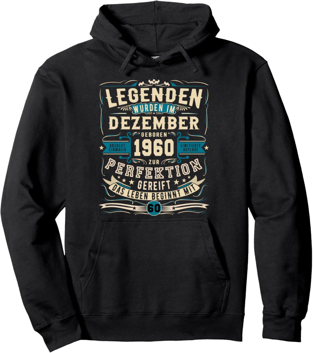1960 Legendär 60. Geburtstag Geschenk Dezember 60 Jahre Pullover Hoodie