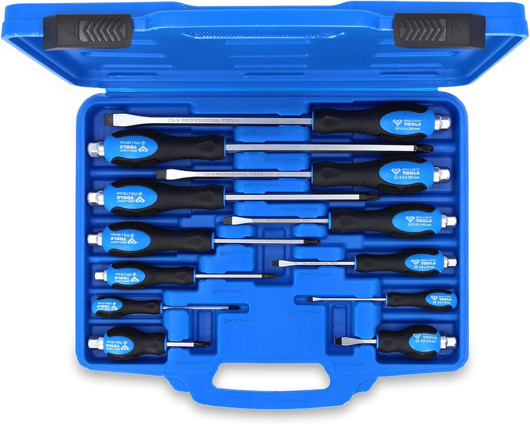 BRILLIANT TOOLS BT034012 Schraubendreher-Satz mit Schlagkappe, 12-tlg [Powered by KS TOOLS]