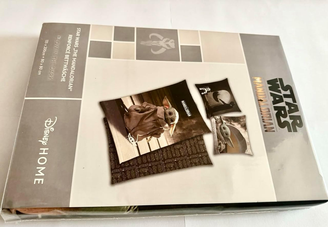 Tex Idea Star Wars Mandalorian The Child Bettwäsche glatt Glow IN The Dark - LEUCHTET IM Dunkeln NEU