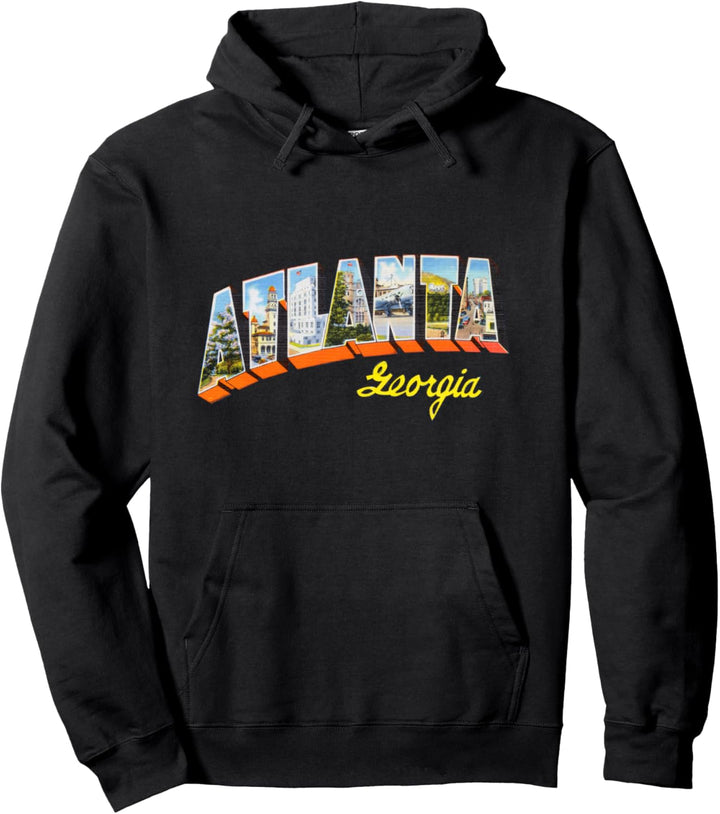 Atlanta Georgia GA Vintage Retro Souvenir Pullover Hoodie