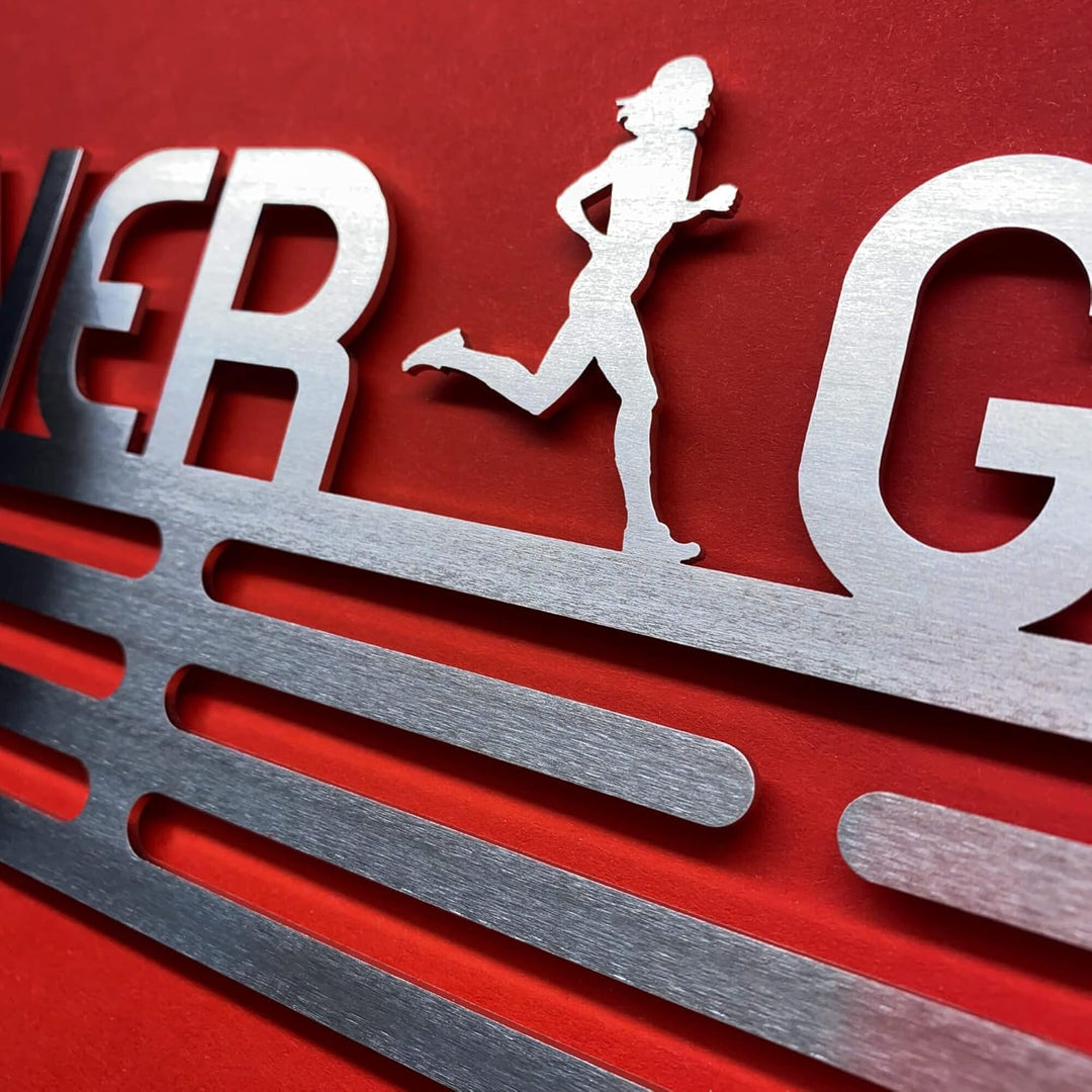 United Medals Laufmedaillenaufhänger RUNNER GIRL - Edelstahlhalter 430.0 Millimeter, 430.0 Millimete