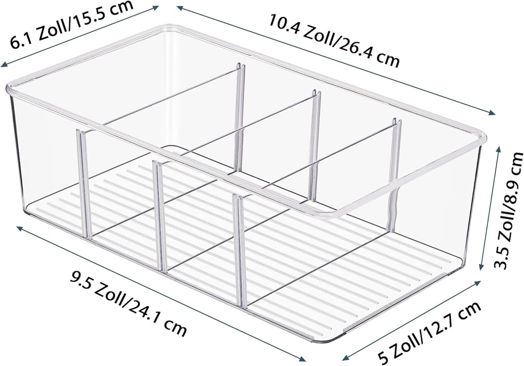 Vtopmart 8Pack Kühlschrank Organizer, Küchen Organizer mit Fächern, Transparent Organizer für Kühlsc