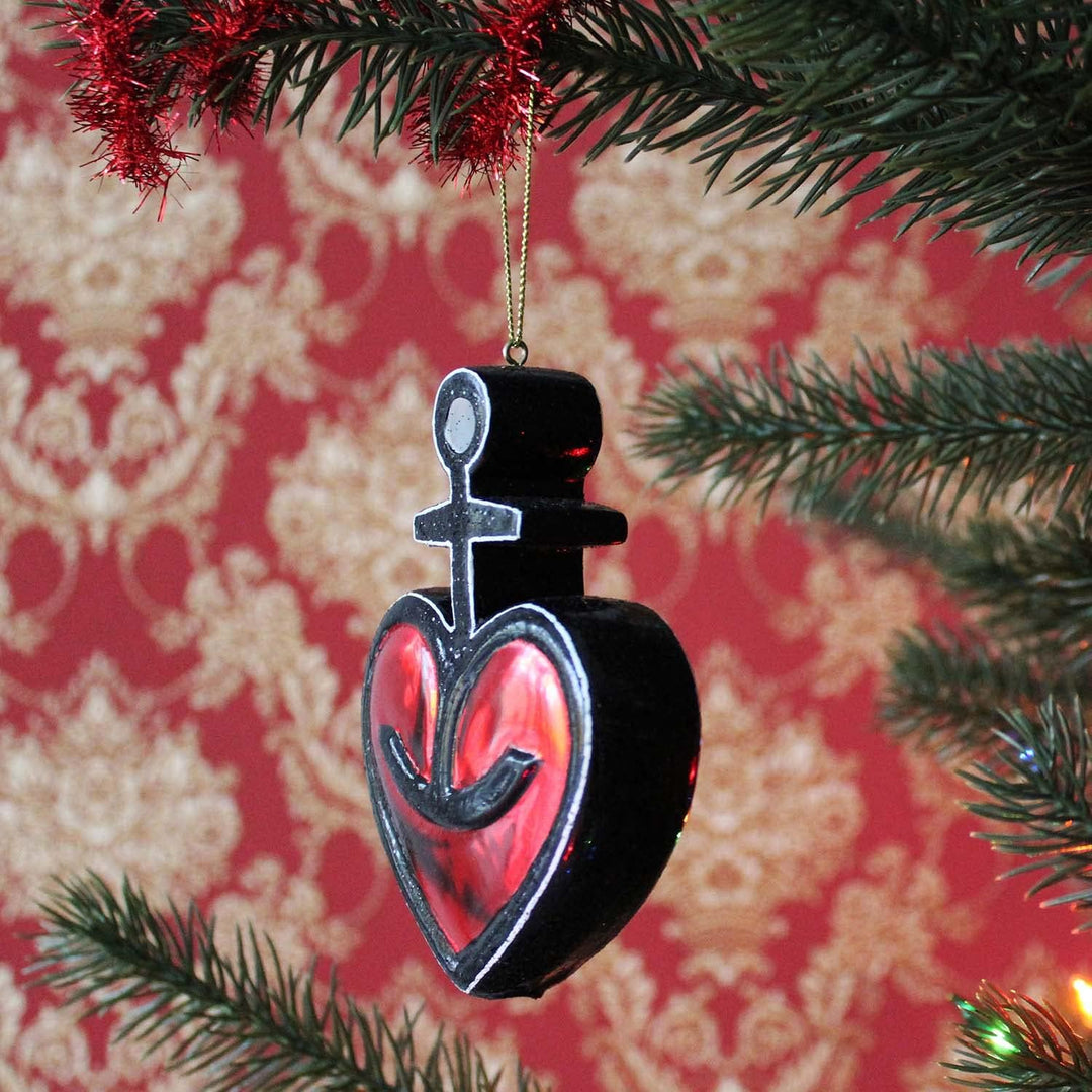 ASTRA Weihnachtsbaumanhänger, Christbaumschmuck Anhänger aus Glas, Herzanker, Weihnachten auf St. Pa