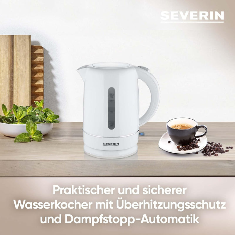 SEVERIN Wasserkocher, 1,7 L Kapazität, mit herausnehmbarem Kalkfilter, Wasserstandsanzeige, Ein-Aus-