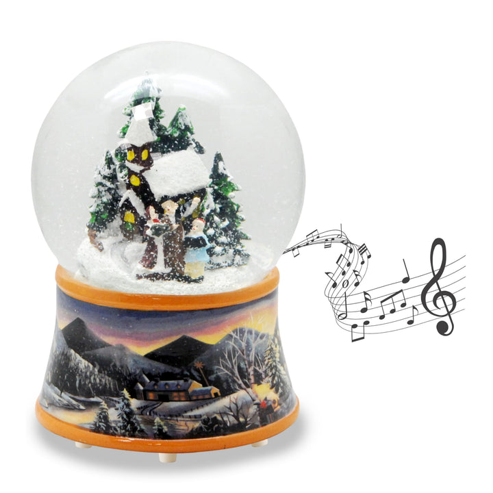Nostalgie-Schneekugel Romantischer Winterspaziergang Spieluhr Winter Wonderland 10cm Durchmesser * 2