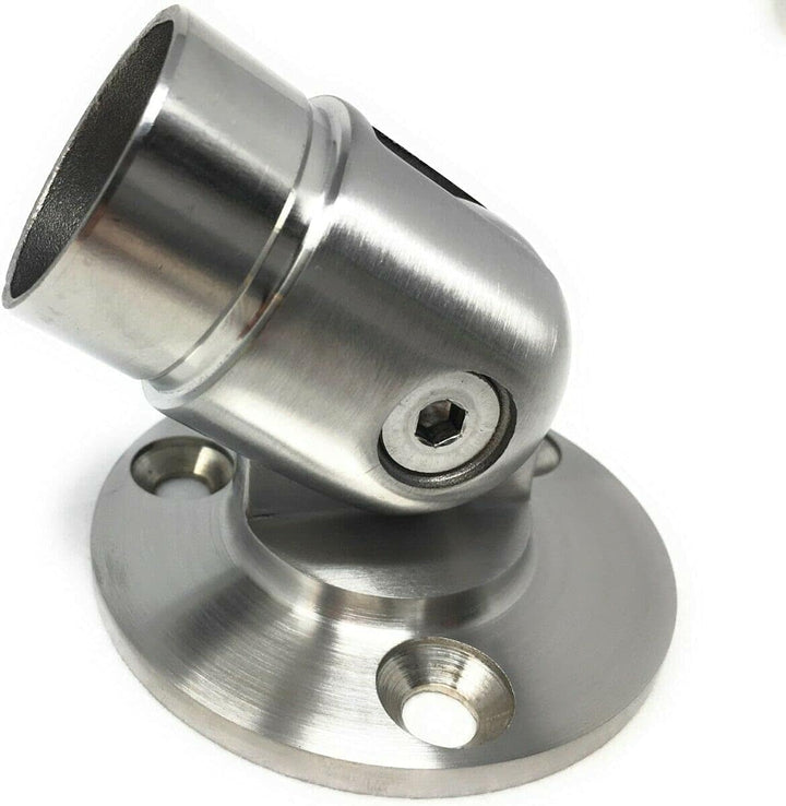 Edelstahl Steckfitting Rohrverbinder Rohrbogen Flansch Verbinder Geländer A2 (Wandanschluss verstell