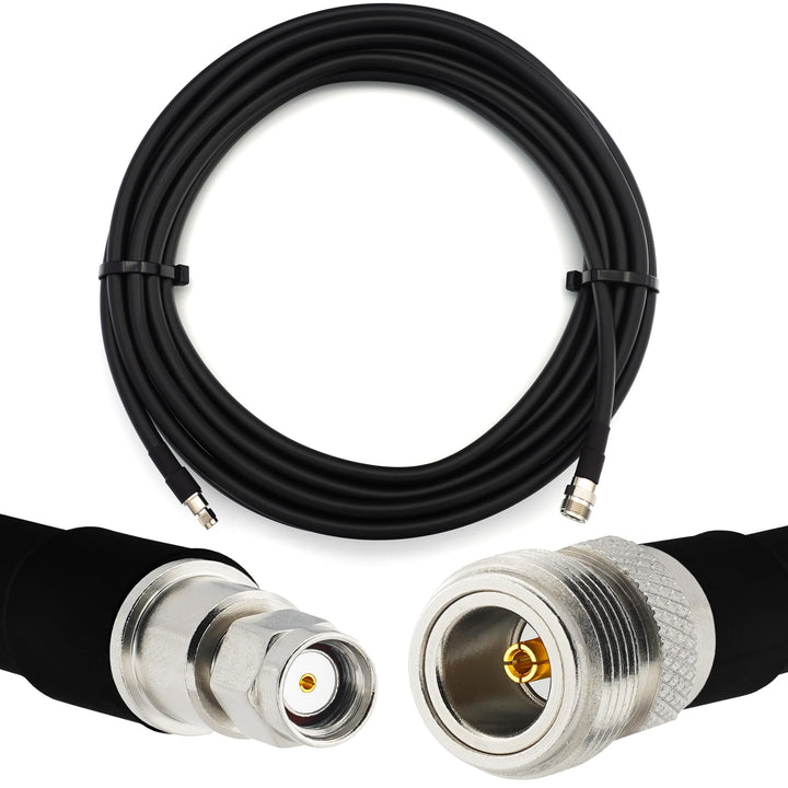 12m RP-SMA Stecker auf N Buchse Koaxialkabel — Vollkupfer HF400 Flexibles Verlängerungskoax 50 Ohm (