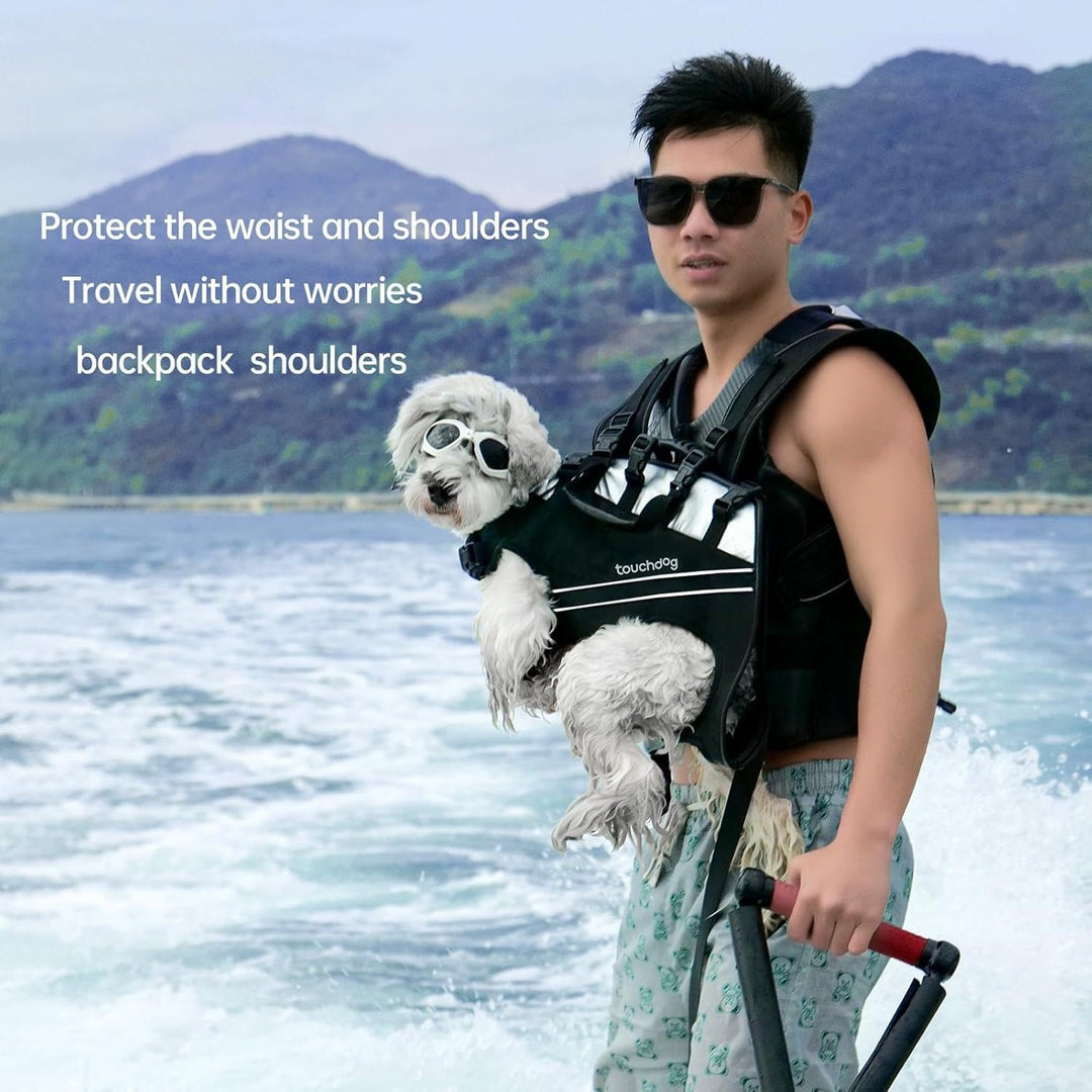 Dog Backpack Carrier for Large Dogs - Hands-Free Pet Travel Pack with 6-Point Safety System, Waterpr