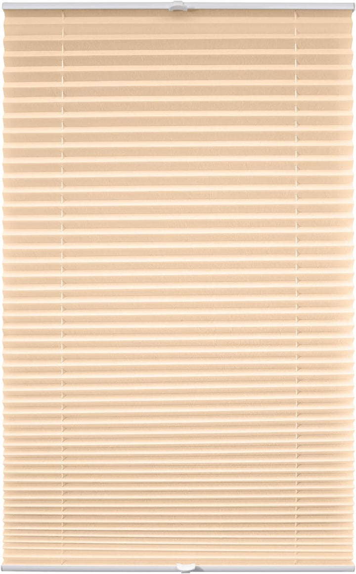 Liedeco® Plissee verspannt mit Klemmträger / 80 x 220 cm beige/lichtdurchlässig Blickdicht stufenlos