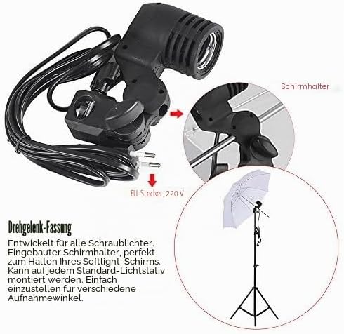 Andoer Fotostudio Set, 1,8m x 2,7m Hintergrund Stützsystem mit Softbox, 45W Fotolampe, Reflektor, We