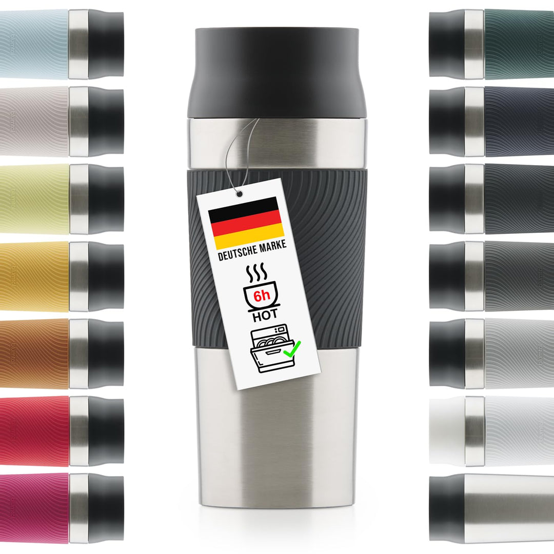 Blumtal Thermobecher 500 ml - Kaffeebecher to go aus Edelstahl - auslaufsicherer Isolierbecher kalt/