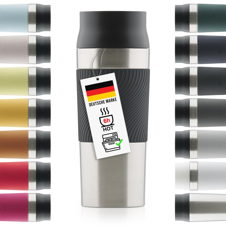 Blumtal Thermobecher 500 ml - Kaffeebecher to go aus Edelstahl - auslaufsicherer Isolierbecher kalt/
