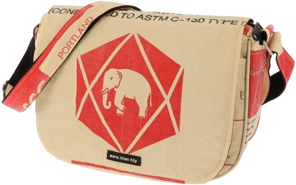 More Than Hip Qinisa Messenger Bag - Kleine Umhängetasche Damen aus Recycelten Zementsäcke Leichte S