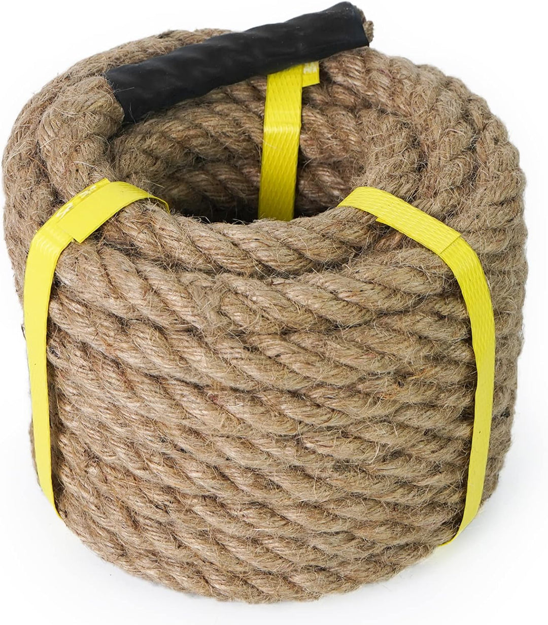 Aoneky Natur Juteseil 14/16/20/25/30/40/50mm, 8/15/30M- Jutekordel Gedrehtes Hanfseil für Deko Garte