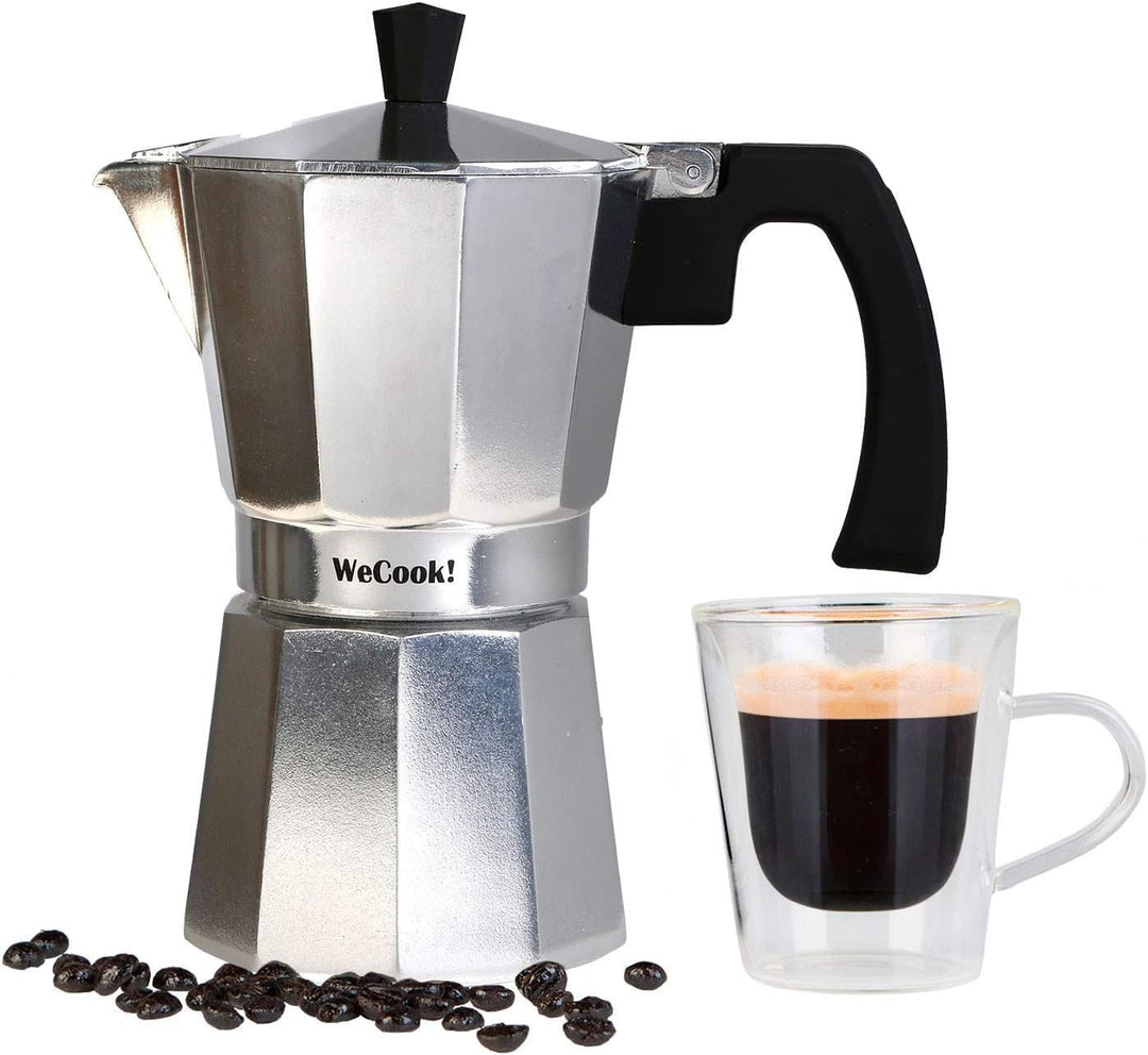 WECOOK! Paola – Espressokocher Aluminium 3 Tassen | Geeignet für Gas-, Elektro- und Glaskeramikherde