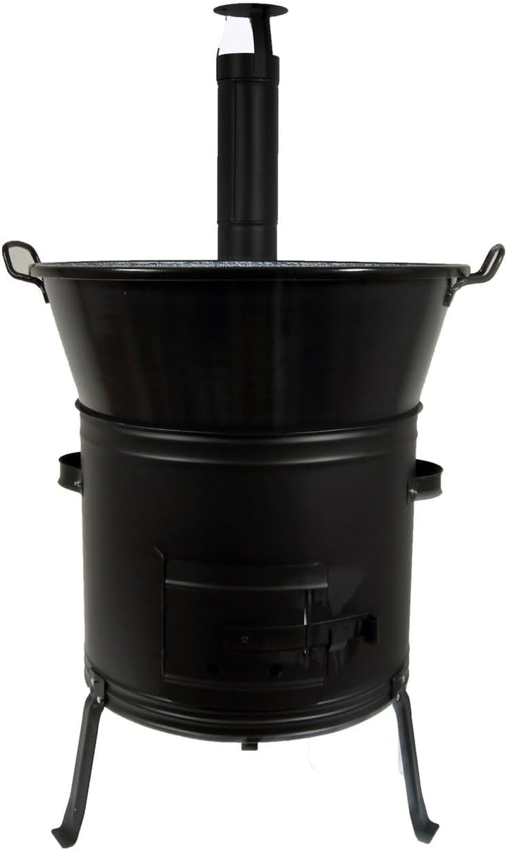 Set Ungarischer Ofen 45 mit Gulaschkessel 40 L Emaille mit Bügel Gulaschkanone mit Suppentopf