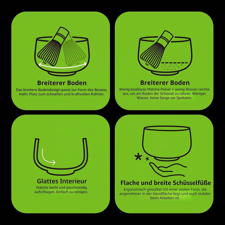 Chawan Matcha Tea Bowl und Matcha Whisk Ruhe, Chasenhalter, Teanagoo MB-6, 18 Unzen / 510 ml, mattes
