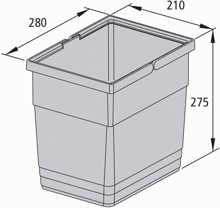 eins2vier Abfallsammler Höhe: 275 mm Volumen 13,5 Liter 210 x 280 mm dunkelgrau 5136.11 Abfalleimer