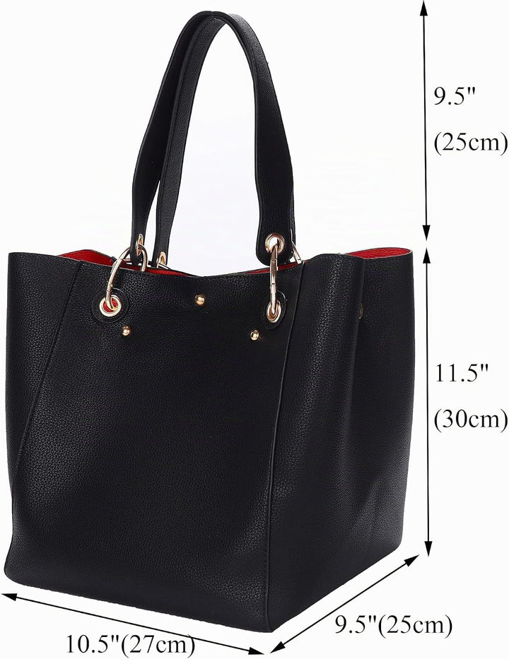 SQLP Damen Henkeltaschen Leder Gross Kapazität Shopper Tasche Student Schultasche Arbeit Handtasche