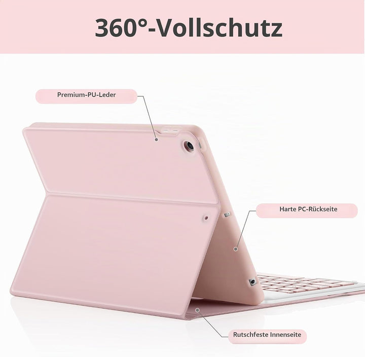 EasyAcc Tastatur Hülle Kompatibel mitiPad 10.2 Zoll (9/8/7 Generation-2021/2020/2019) mit Schutzfoli