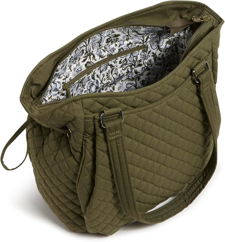 Vera Bradley Signature Damen Handtasche, Baumwolle, Glenna Climbing Ivy Green - Recycelte Baumwolle,