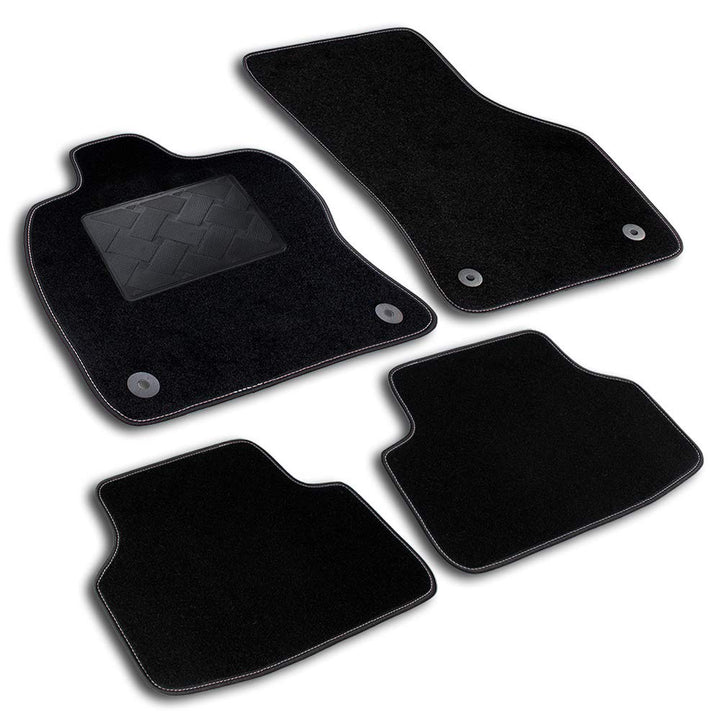 Bär-AfC Auto Fussmatten Ideal passend für Kia Soul 2009-2014, Autoteppiche Nadelvlies Schwarz, Rand