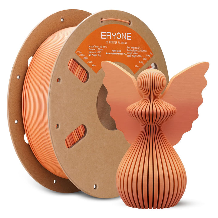 ERYONE Matte PLA 3D Drucker Filament 1.75mm, Matte Gradient Rainbow PLA, Massgenauigkeit +/- 0.03 mm