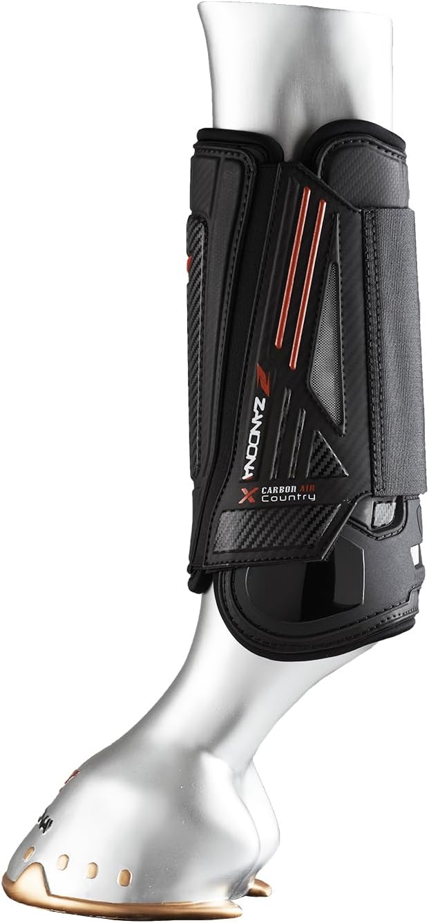 Zandonà Carbon Air X-Country Rear Protektoren für Pferde, kein Geschlecht. M Schwarz, M Schwarz