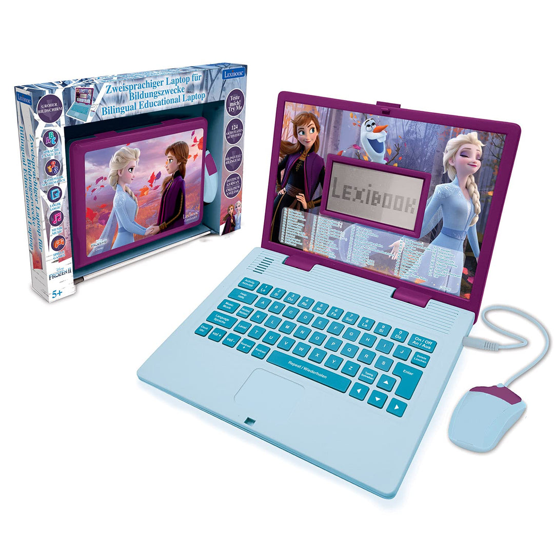 Lexibook JC598FZi3 Disney Frozen 2-Zweisprachiger Laptop für Bildungszwecke Englisch und Deutsch, 12