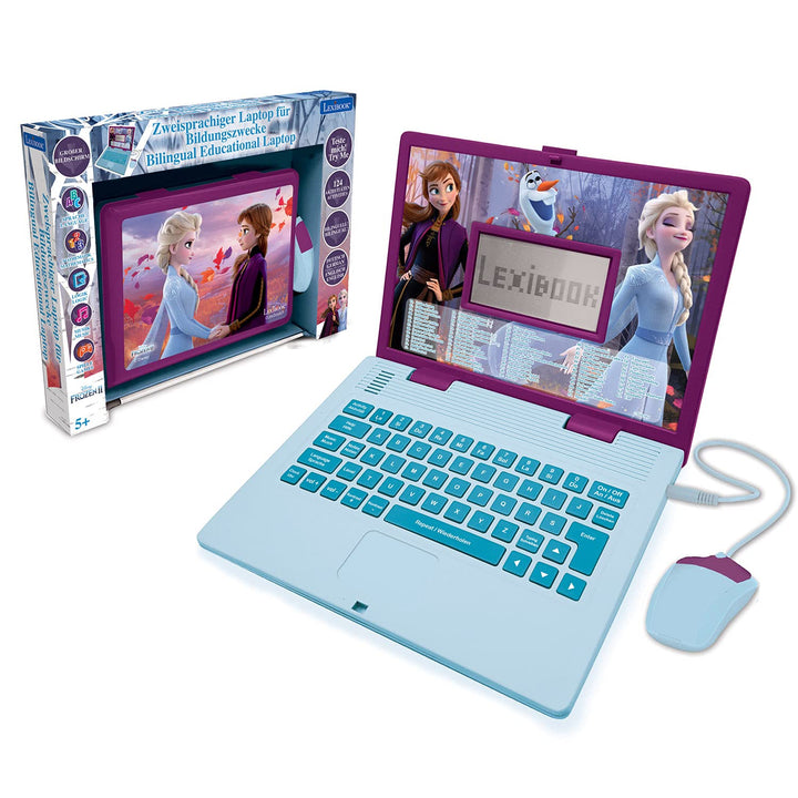 Lexibook JC598FZi3 Disney Frozen 2-Zweisprachiger Laptop für Bildungszwecke Englisch und Deutsch, 12