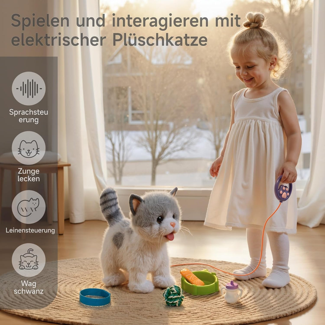 OR OR TU Katze Spielzeug Kinder Plüsch Kätzchen Elektronische Haustiere mit Ferngesteuerter, Interak