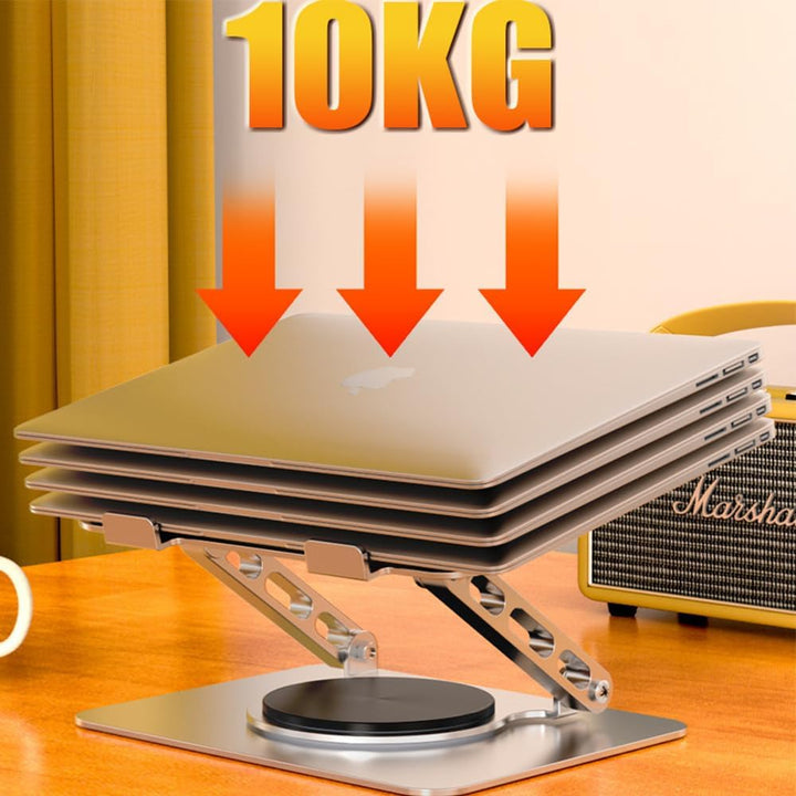 Laptop Ständer Höhenverstellbarer und Faltbar mit 360° Drehbarer Basis, Notebook Ständer Kompatibel
