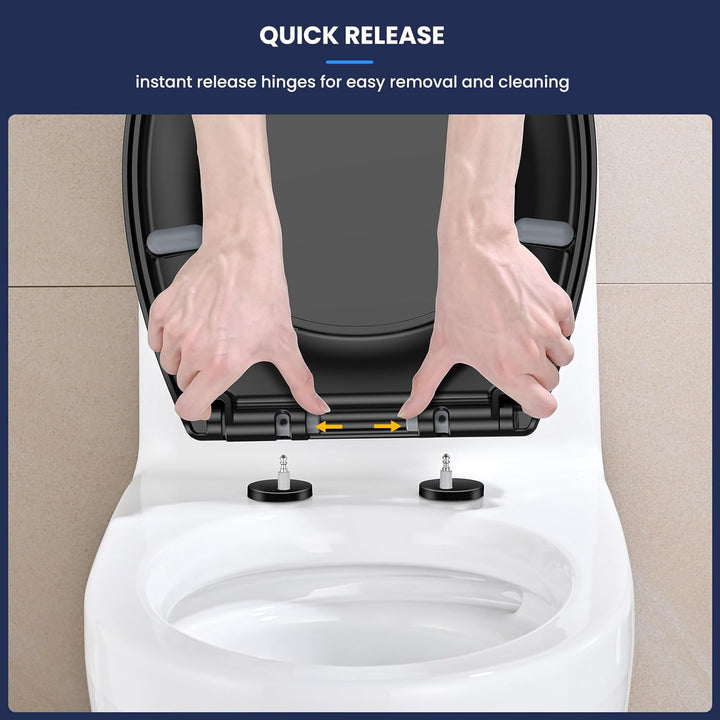 YEAUPE PRO Toilettendeckel mit Absenkautomatik,WC Sitz mit Quick-Release-Funktion und Softclose Abse