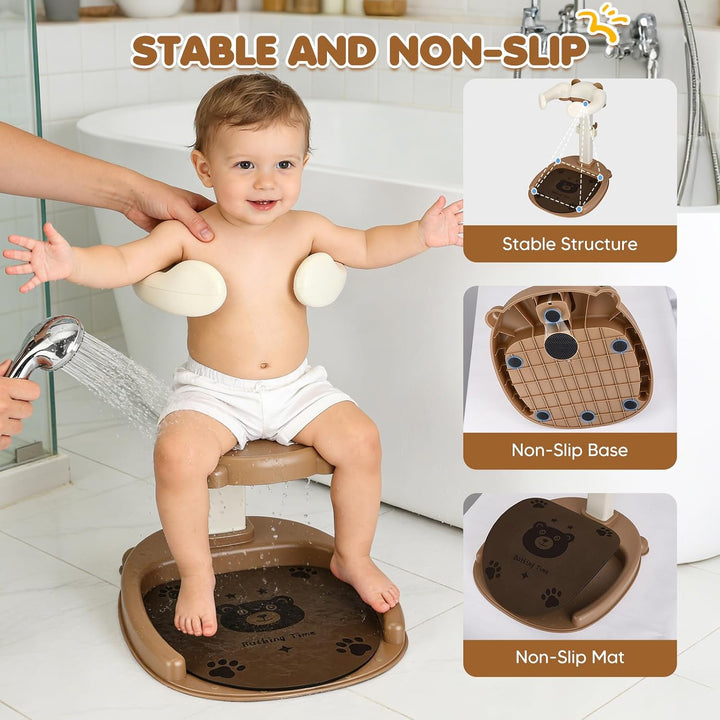Baby Dusche Ständer Höhenverstellbar, Duschhilfe für Kinder 6-36 Monate | BPA-freier Baby Badestände