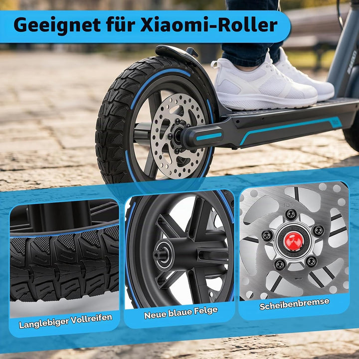 BuyWeek E-Scooter Hinterrad Vollgummireifen mit 120 mm Scheibenbremse für Xiaomi M365 PRO, Explosion