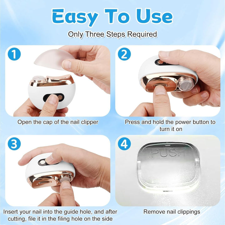 Elektrischer Nagelknipser, Elektrische Nagelfeile 3-in-1, 3 Gesch-Ultraleise, Multi-Functional Nagel