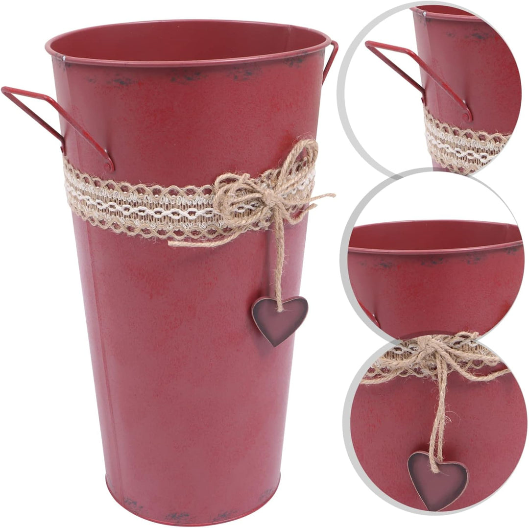 Schmuckstücke Blumeneimer Schmiedeeisen Blumentopf Vintage Übertopf Garten Sukkulenten Eimer Behälte